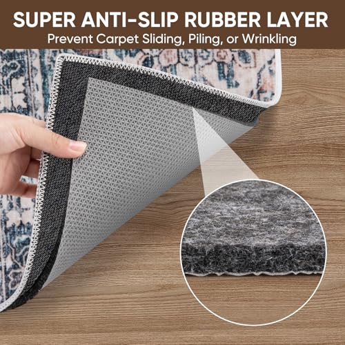 Non-Slip Rug Pad 4x6 Ft, 1/4 Inch Thick Felt and Rubber Carpet Cushion