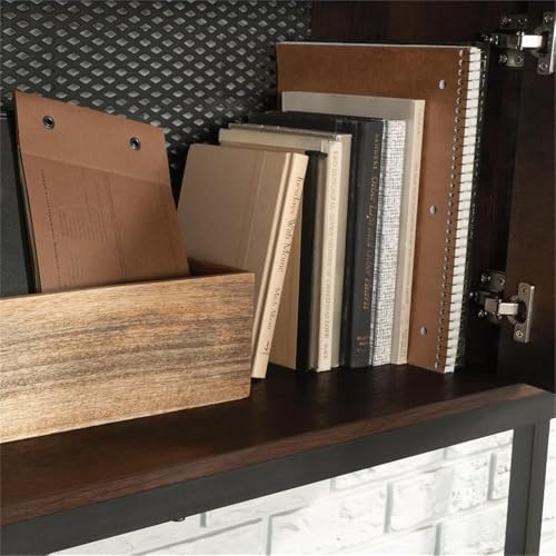 65-Inch Office Desk Hutch with Adjustable Shelves and Hidden Storage