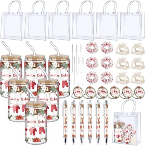 Boao Santa Baby Shower Game Prizes Set - 6 Festive Holiday Favors for Winner