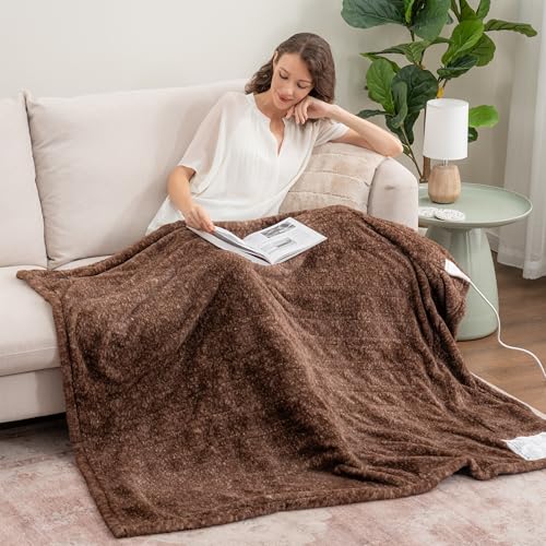 Reversible Electric Heated Throw Blanket - Soft Plush 50"x60"