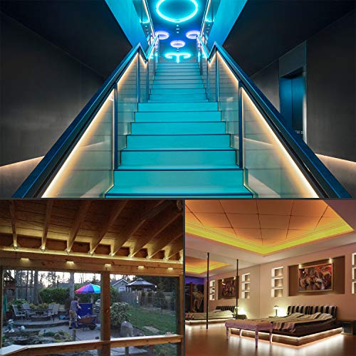 16.4ft Warm White LED Strip Light, Waterproof Indoor & Outdoor Rope Lighting