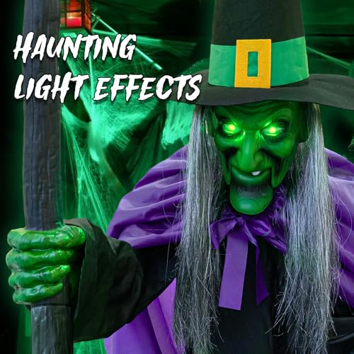 11.5 Ft Animated Hovering Witch Animatronic - Motion & Sound Prop