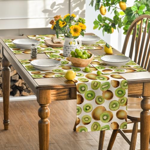 Artoid Mode Kiwi Fruit Summer Placemat Set of 4, 12x18 Inch Green Table Mats for Dining & Parties