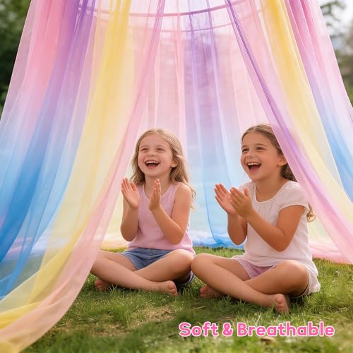 Rainbow Princess Bed Canopy - Hanging Dome Mosquito Netting for Beds