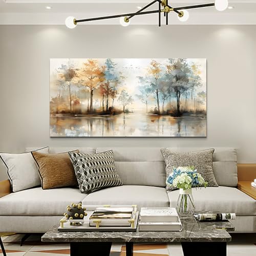 Abstract Tree Canvas Wall Art, 30x60 Inch Large Framed Painting for Home