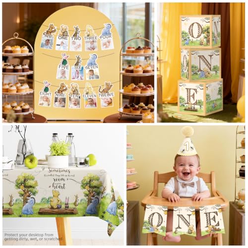 Classic Bear 1st Birthday Party Decorations Set for 25 Guests, 267 Pieces