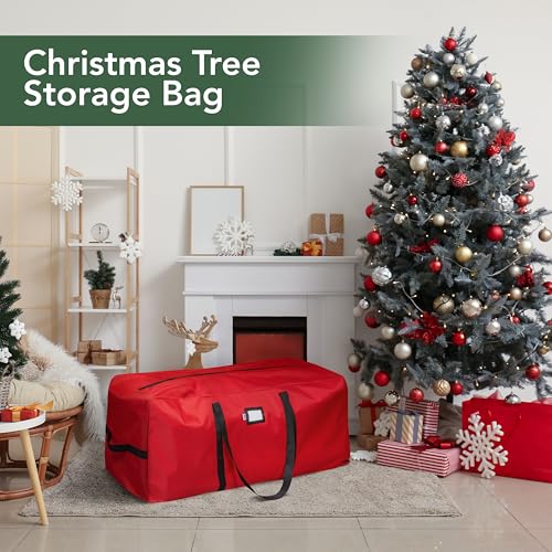 Waterproof Christmas Tree Storage Bag for 9ft Trees Heavy Duty Red