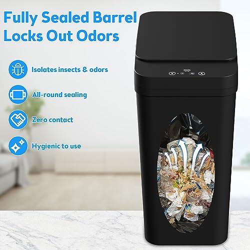 2 Pack Touchless Bathroom Trash Can 2.2 Gallon Smart Motion Sensor Bin