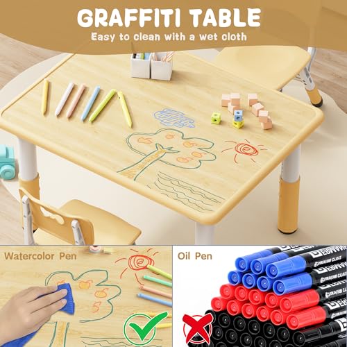 Adjustable Toddler Table and Chair Set - 31.5" x 23.6" Kids Activity Desk