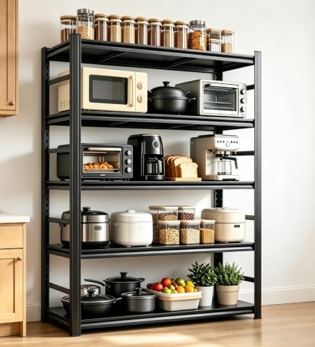 5-Tier Heavy Duty Kitchen Storage Shelving Unit, 72-Inch Adjustable Metal Rack