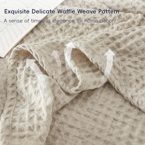 Queen Size Waffle Weave Blanket - Lightweight & Cozy 90"x90"