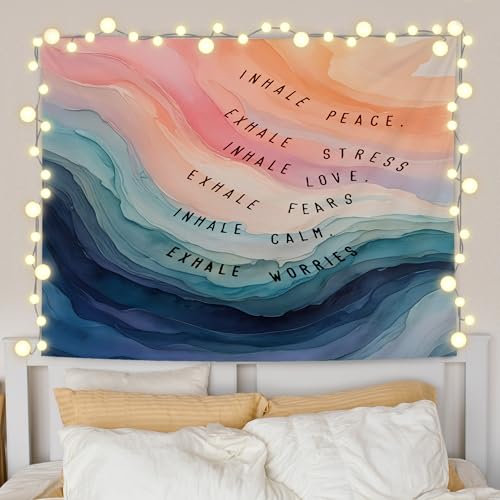 Mental Health Wall Tapestry - Inhale Exhale Therapy Office Decor
