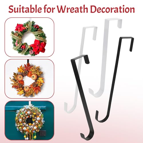 12-Inch White Wreath Hanger - Durable Over Door Hook for Decor
