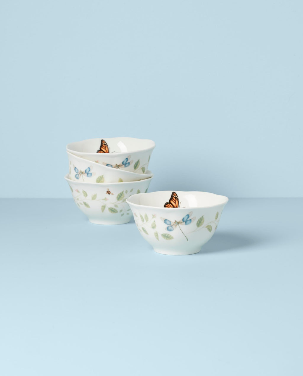 Lenox 894543 Butterfly Meadow Vines 4-Piece Rice Bowl Set