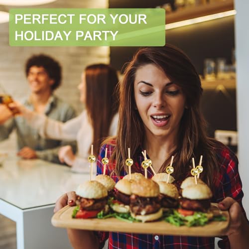 Gold Cocktail Picks 1000 Pieces - Elegant Appetizer Skewers for Drinks & Parties