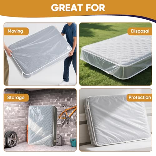 King / Cal King Mattress Bag for Moving & Storage, Plastic Protection Cover