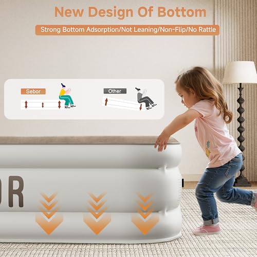 Full Air Mattress with Built-in Pump - 18" Raised Self-Inflating Bed with Bag