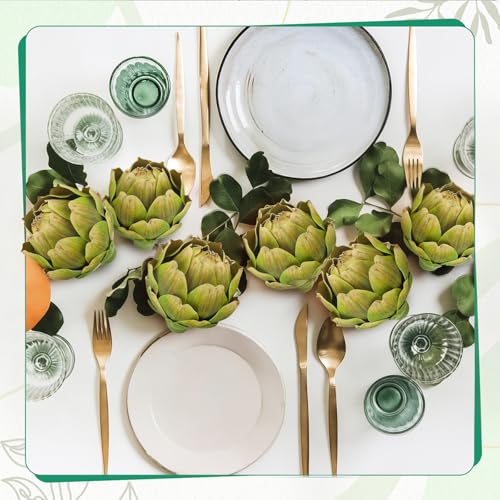 6Pcs Faux Artichokes - Lifelike Artificial Vegetables for Home Decor