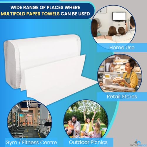 Multifold Paper Towels - 1-Ply Folded Hand Towels, 9" x 9.45" (4 Pack)