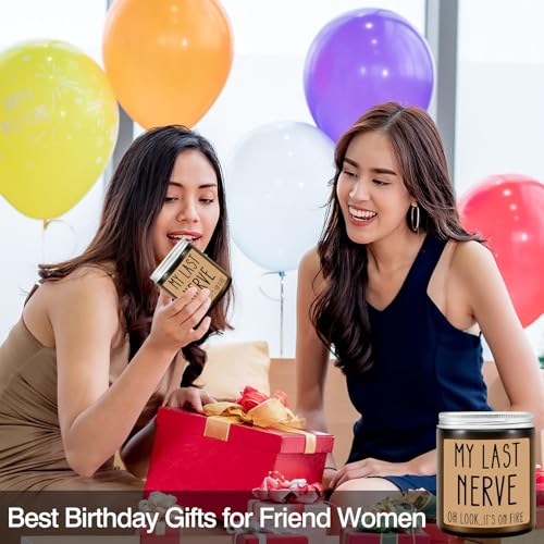 My Last Nerve Lavender Candle - Funny Gifts for Women Men, Birthday, White Elephant
