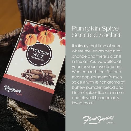 Pumpkin Spice Scented Sachets - Long-Lasting Home Fragrance Bags (3 Pack)