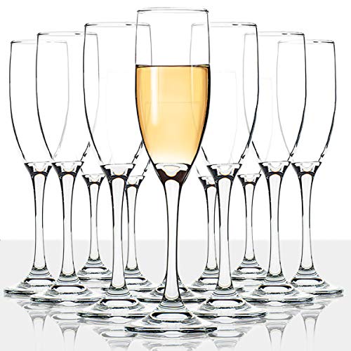UMI UMIZILI 6 Oz Champagne Flutes Set of 12 - Premium Crystal Clear Stemware