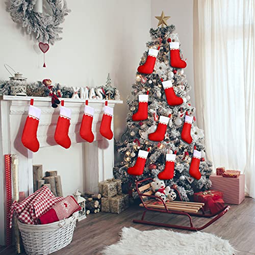 36 Pcs Felt Christmas Stockings Bulk, 15-Inch Rustic Holiday Party Favors