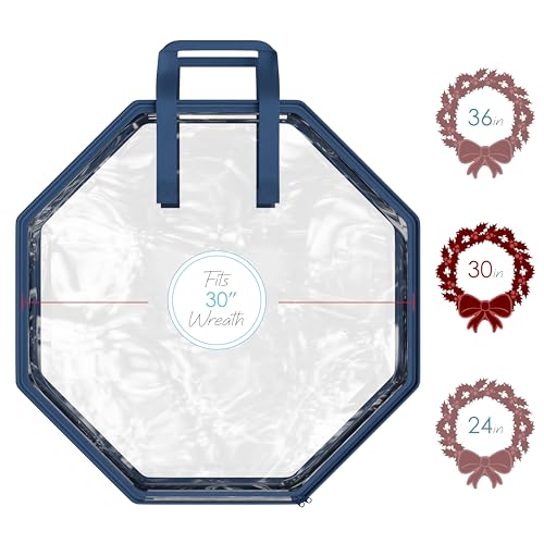 Hearth & Harbor 30-Inch Wreath Storage Bag 2-Pack with Handles & Zippers