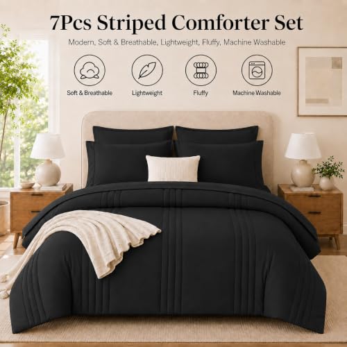 7-Piece Queen Comforter Set - Soft Microfiber Bed in a Bag with Sheets