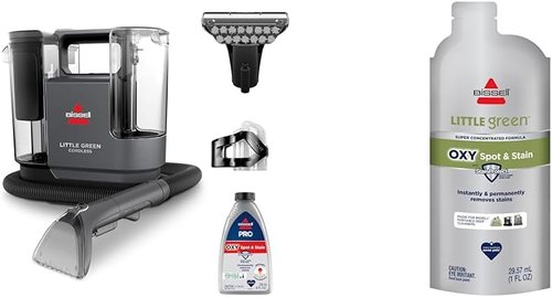 BISSELL Little Green Cordless Deep Cleaner - 25V Lithium-Ion Battery & Boost Technology | Pro Oxy Spot & Stain Solution