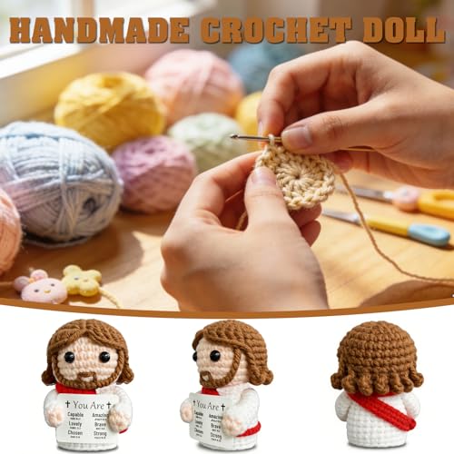 Handmade Crochet Jesus Doll - Emotional Support Christian Gift