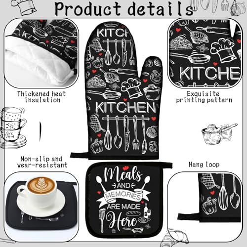 10-Piece Farmhouse Kitchen Decor Set: Oven Mitts, Pot Holders, Towels & Mats