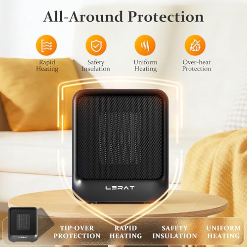 Portable Mini Space Heater 500W Electric Desk Heater with Safety Protection