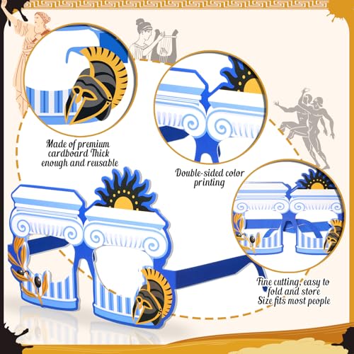 36 Pcs Greek Mythology Paper Glasses Party Photo Booth Props