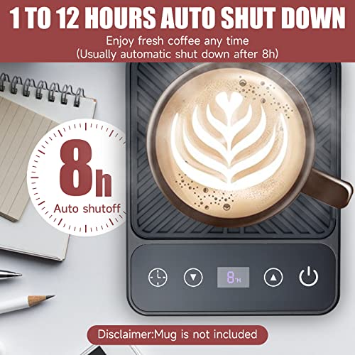Cafzed Black Electric Mug Warmer for Desk - 30W Temperature Display, Auto Shutoff