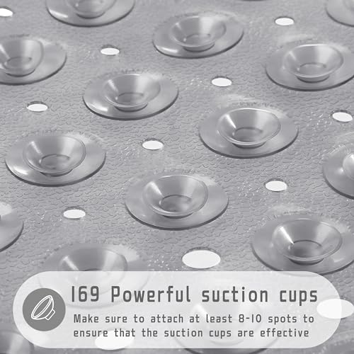 Non-Slip Square Shower Mat 21x21 Inch, Machine Washable Bath Mat with Suction