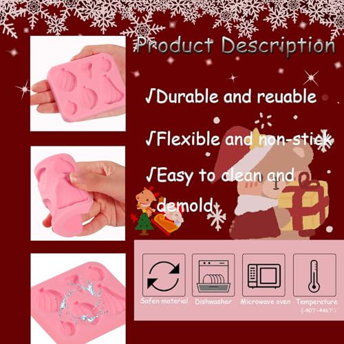 ICNYEKl 3D Christmas Bell Cake Decorating Fondant Mold I-181 for Cupcake Toppers