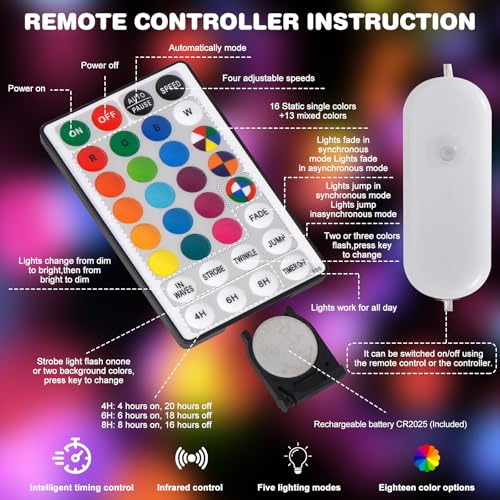 66ft 200 LED Color-Changing Rope Lights, Waterproof Remote String Lights