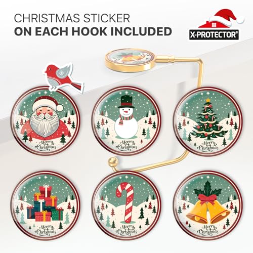 Non-Slip Christmas Stocking Holders for Mantel - Set of 6 Gold Hangers