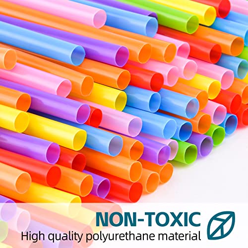 100-Pack Extra Long Flexible Plastic Straws - 12.8 Inch Bendy Party Straws