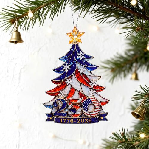 America 250th Anniversary Christmas Ornament 1776-2026 Patriotic Keepsake