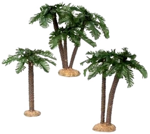 Fontanini Religious Nativity Palm Trees Set of 3 - Christmas Decor Accessories