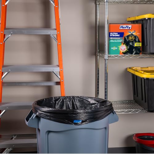 30 Gallon Large Drawstring Trash Bags - Black, Odor Control (50 Count)