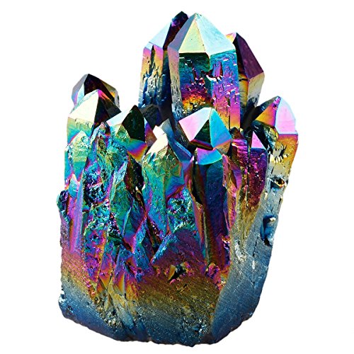 Rainbow Titanium Coated Quartz Crystal Cluster 1.5-2.2 Inch Geode