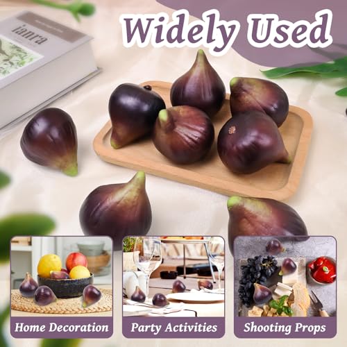 8pcs Realistic Artificial Figs for Home Decor & Centerpieces