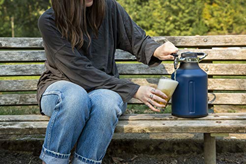 128 oz Carbonated Beer Growler and Craft Beverage Dispenser - Midnight