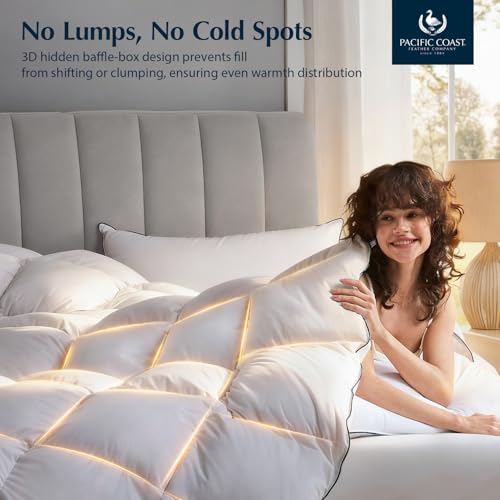 Pacific Coast All-Season White Goose Feather & Down Fiber Comforter, King