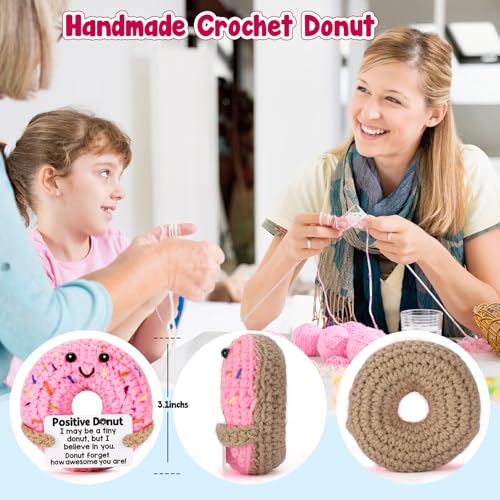 Handmade Crochet Donut Encouragement Gift - Positive Motivational Desk Decor