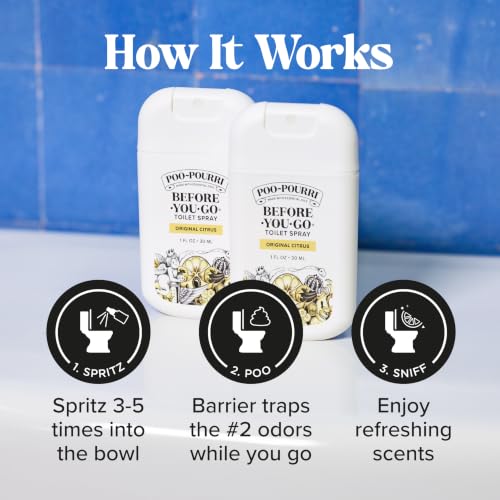 Poo-Pourri Before-You-Go Pocket Toilet Spray Citrus 2 Pack | Travel Deodorizer