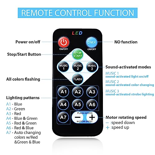NEQUARE 9-Pack Disco Ball DJ Party Lights 7 Modes, Remote, Sound Activated Stage Lights